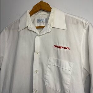 Vintage Snap on 80’s Arrow White Casual Button Down Shirt